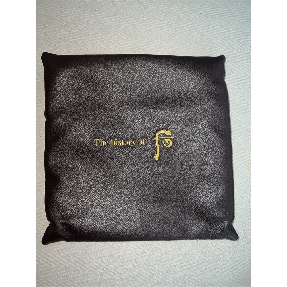 The History of Whoo Hwanyu Brown Faux Leather Carrying Case Embossed Logo Zip